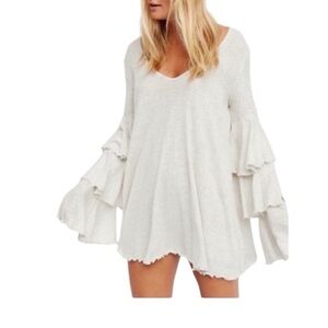 Free People Beach Seashore Mini Dress Ivory Sz M